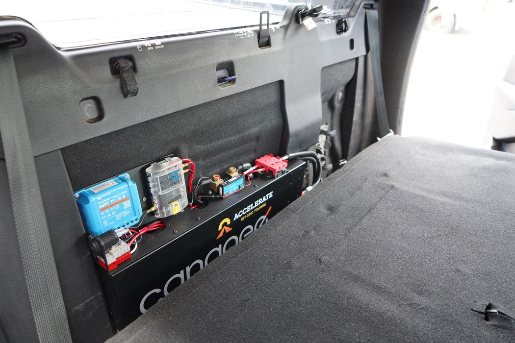 Accelerate 4wd and Caravan Electrics DIY Kits Isuzu D-Max & Mazda BT-50 2021 & Onwards - Behind-Seat Slimline Dual Battery System - PASSENGER SIDE SOCKETS