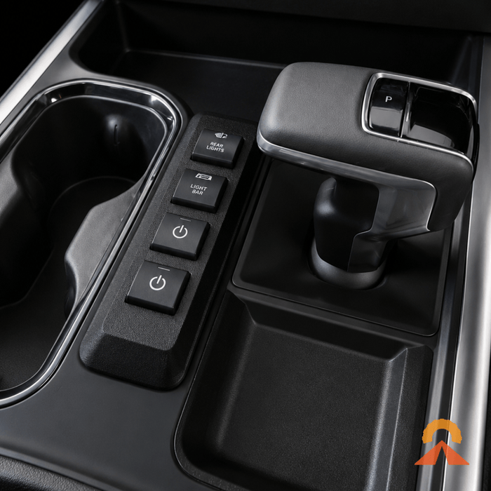 Accelerate Off-Grid Touring Accessory Switch Panel 4 Gang – Chevrolet Silverado 1500 – Centre Console Mount