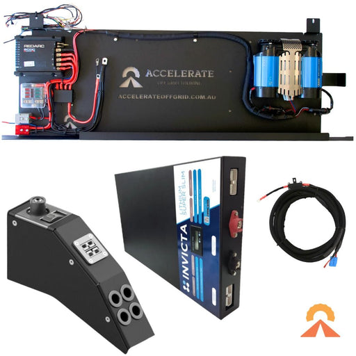 Accelerate Off-Grid Touring DIY Kits Dual Battery – 79 Series LandCruiser – 100Ah Behind Seat - With Air Compressor