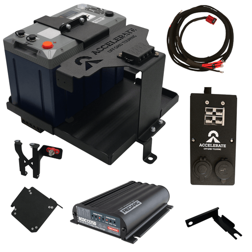 Accelerate Off-Grid Touring DIY Kits Invicta Xero 100Ah / Socket Bank 1 - Passenger Dual Battery - Prado 250 Series - Under Bonnet