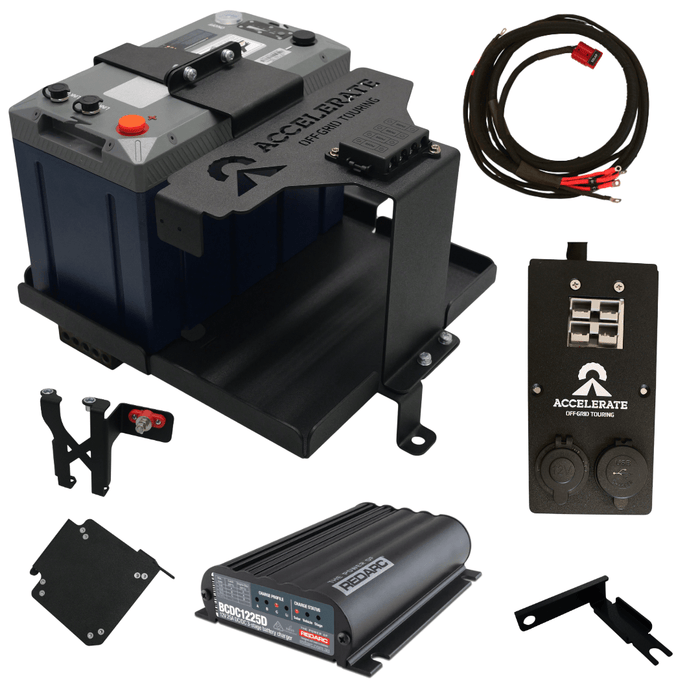 Accelerate Off-Grid Touring DIY Kits Invicta Xero 100Ah / Socket Bank 1 - Passenger Dual Battery - Prado 250 Series - Under Bonnet