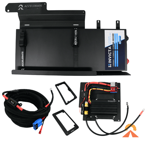 Accelerate Off-Grid Touring Dual Battery - Behind Seat 105Ah Invicta SuperSlim / REDARC Classic 25A Dual Battery - Next-Gen & Super Duty Ford Ranger - Behind Seat