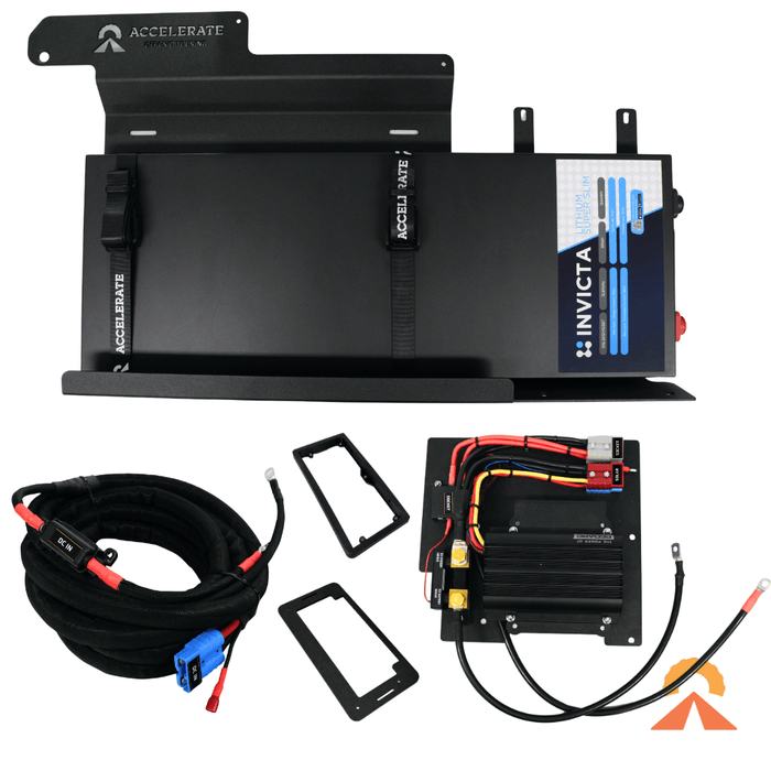 Accelerate Off-Grid Touring Dual Battery - Behind Seat 105Ah Invicta SuperSlim / REDARC Classic 25A Dual Battery - Next-Gen & Super Duty Ford Ranger - Behind Seat