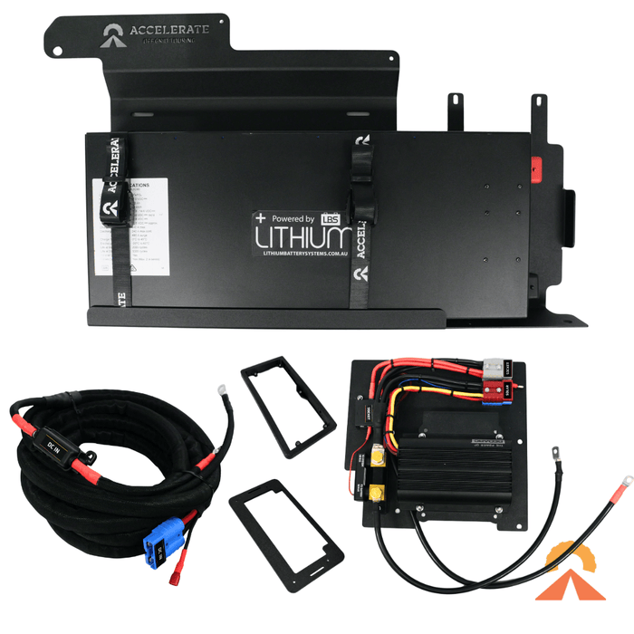 Accelerate Off-Grid Touring Dual Battery - Behind Seat 220Ah LBS SuperSlim / REDARC Classic 25A Dual Battery - Next-Gen & Super Duty Ford Ranger - Behind Seat