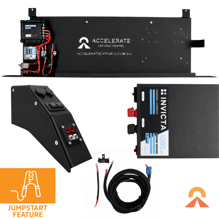 Accelerate Off-Grid Touring Dual Battery - Behind Seat Dual Battery – 79 Series LandCruiser – 100/200Ah Behind Seat - With Jumpstart Feature