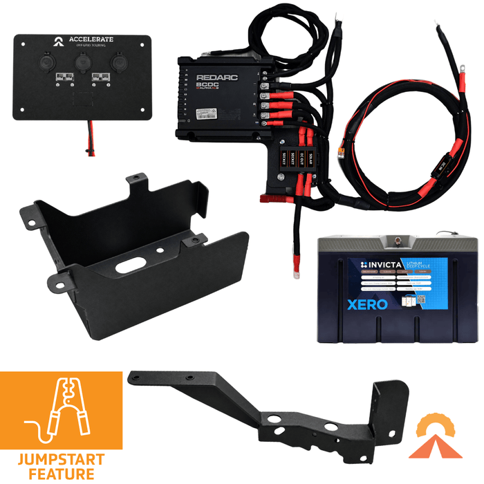 Accelerate Off-Grid Touring Dual Battery - Under Bonnet Dual Battery - Ford Ranger NextGen & Super Duty - Under Bonnet - Jumpstart Feature