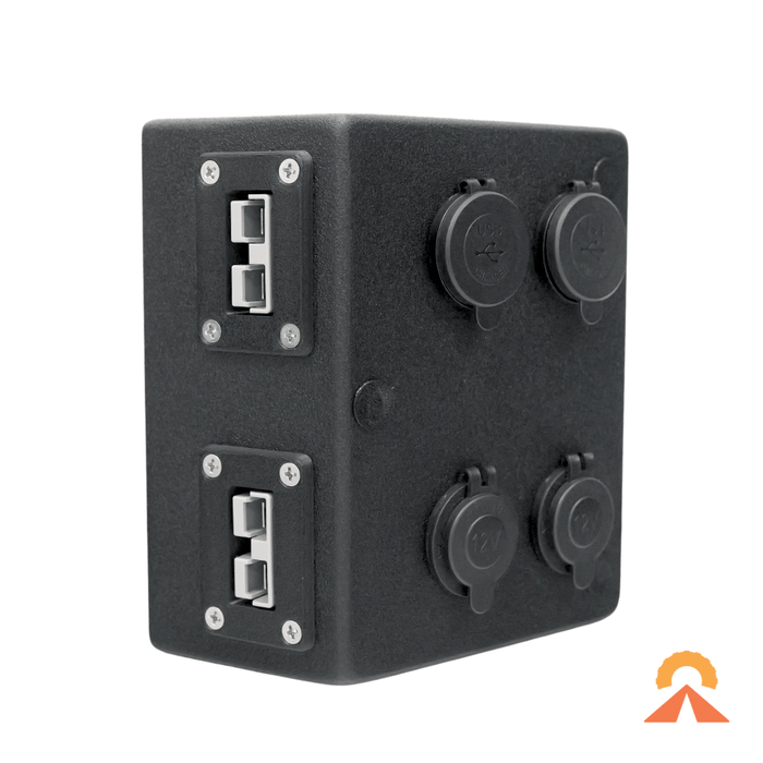 Accelerate Off-Grid Touring Socket Banks 2 x 12v + 2 x USB A/C + 2 x Grey Andersons / No Customisable 12v Power Distribution Box - Canopy, Tub & Universal Fitment