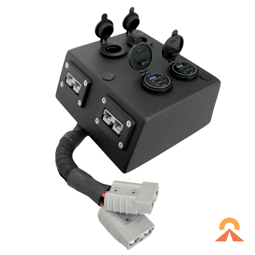 Accelerate Off-Grid Touring Socket Banks 2 x 12v + 2 x USB A/C + 2 x Grey Andersons / Yes - 30cm Tail Customisable 12v Power Distribution Box - Canopy, Tub & Universal Fitment
