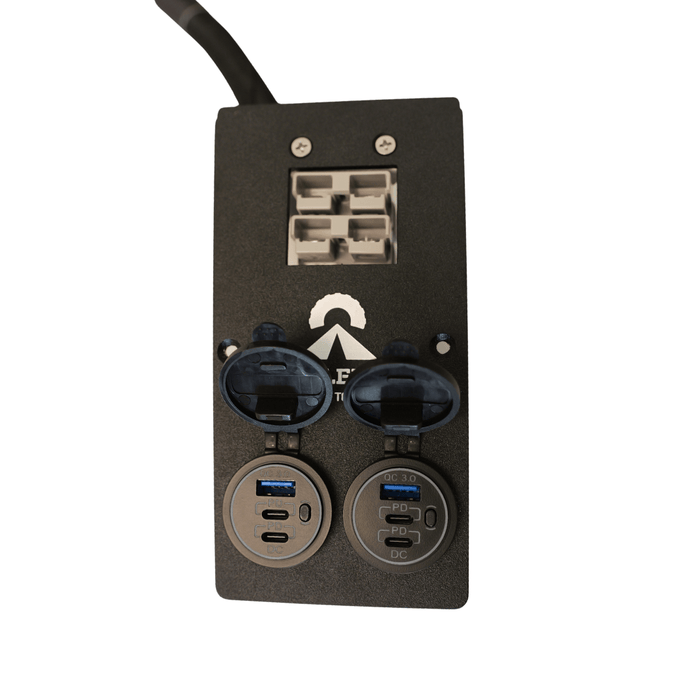 Accelerate Off-Grid Touring Socket Banks 2 x USB A/C + 2 Grey Ando's - SB2 / Passenger Socket Bank - Prado 250 Series - Rear Cup Holder