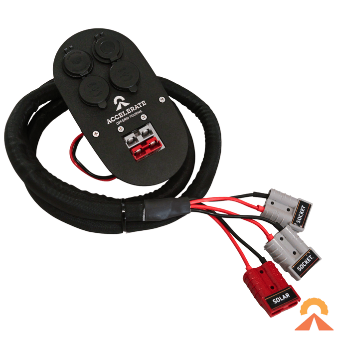 Accelerate Off-Grid Touring Socket Banks Socket Bank - Y62 Nissan Patrol - Rear Cup Holder
