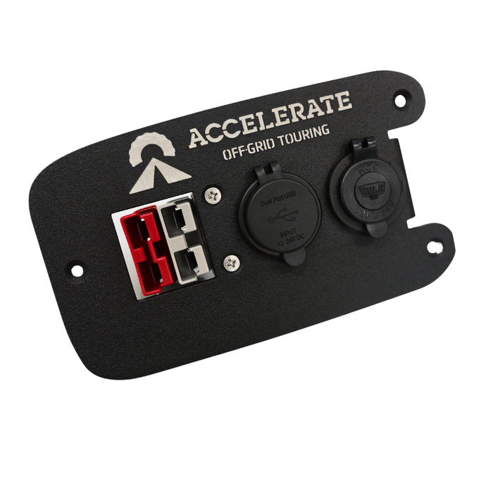 Accelerate Off-Grid Touring Socket Banks USB A/C + 12V Socket + 1 Grey + 1 Red Ando - SB1 / No - Socket Plate + Sockets + Ando's Only Socket Bank - Isuzu MUX - Rear Cup Holder