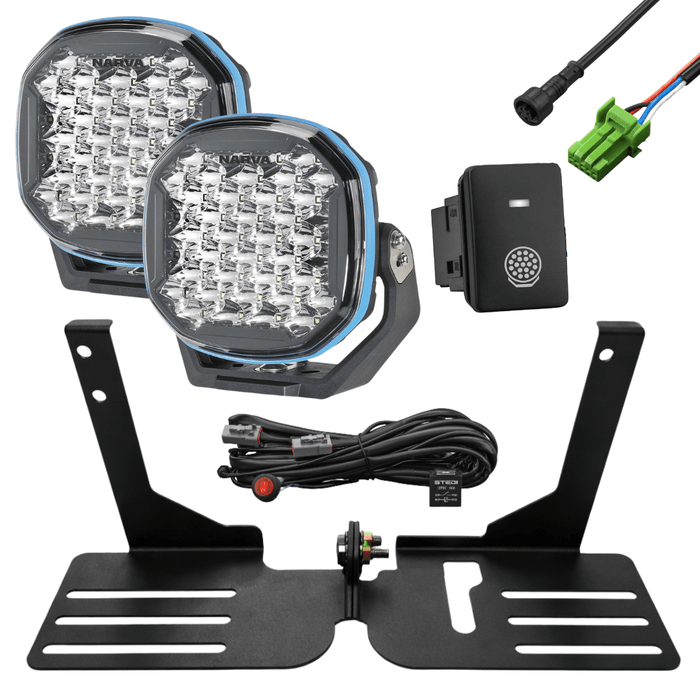 Accelerate Off-Grid Touring Yes / Narva EX2 7 inch LED Driving Light 12V/24V - Pair Spotlight Mount - N80 Hilux - Behind Grille