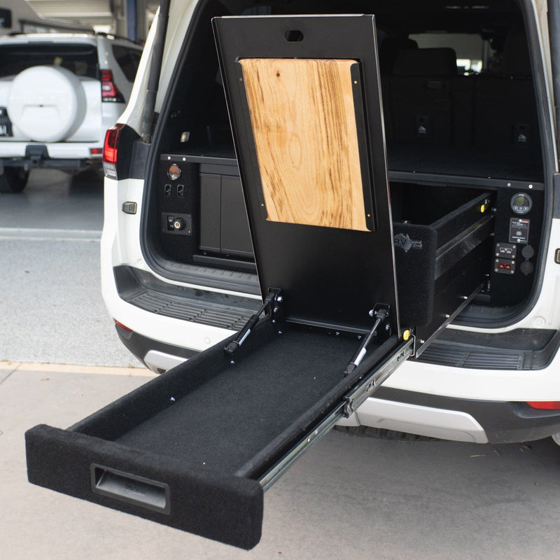 RV Storage Solutions RVSS Signature Series The Evakool Weekender Plus to Suit Toyota Land Cruiser 300 Series & EvaKool 40l Drawer Fridge