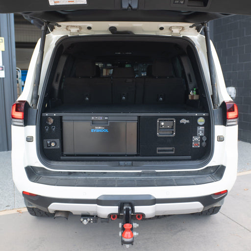 RV Storage Solutions RVSS Signature Series The Evakool Weekender Plus to Suit Toyota Land Cruiser 300 Series & EvaKool 40l Drawer Fridge