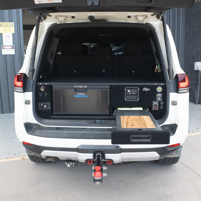 RV Storage Solutions RVSS Signature Series The Evakool Weekender Plus to Suit Toyota Land Cruiser 300 Series & EvaKool 40l Drawer Fridge