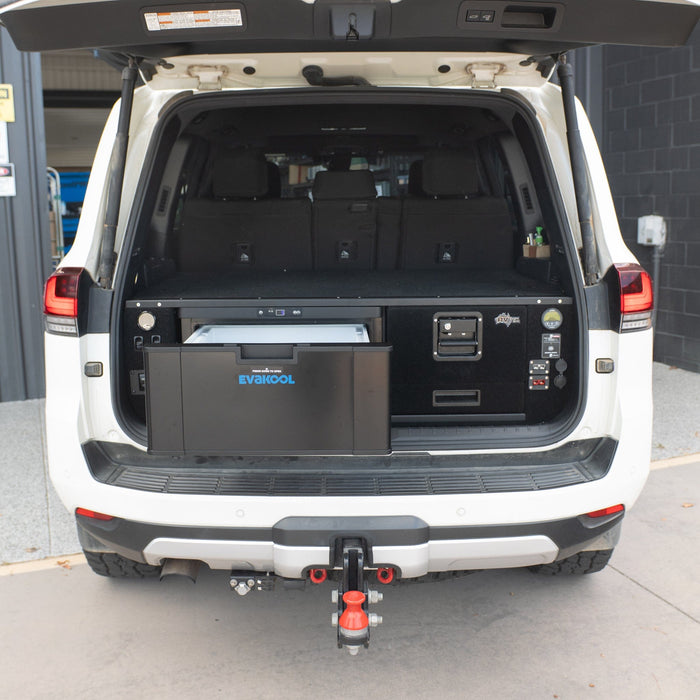 RV Storage Solutions RVSS Signature Series The Evakool Weekender Plus to Suit Toyota Land Cruiser 300 Series & EvaKool 40l Drawer Fridge