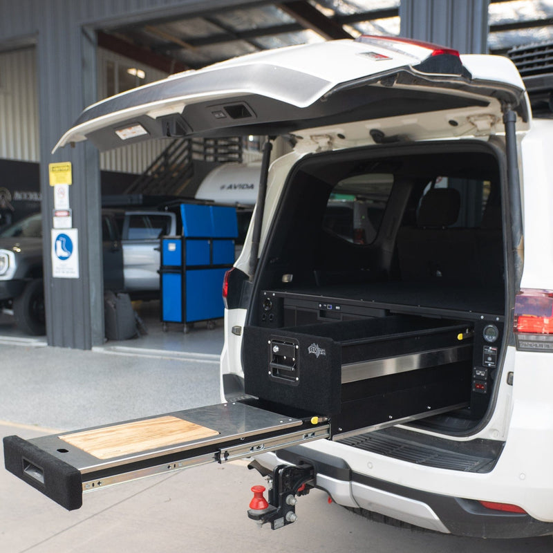 RV Storage Solutions RVSS Signature Series The Evakool Weekender Plus to Suit Toyota Land Cruiser 300 Series & EvaKool 40l Drawer Fridge