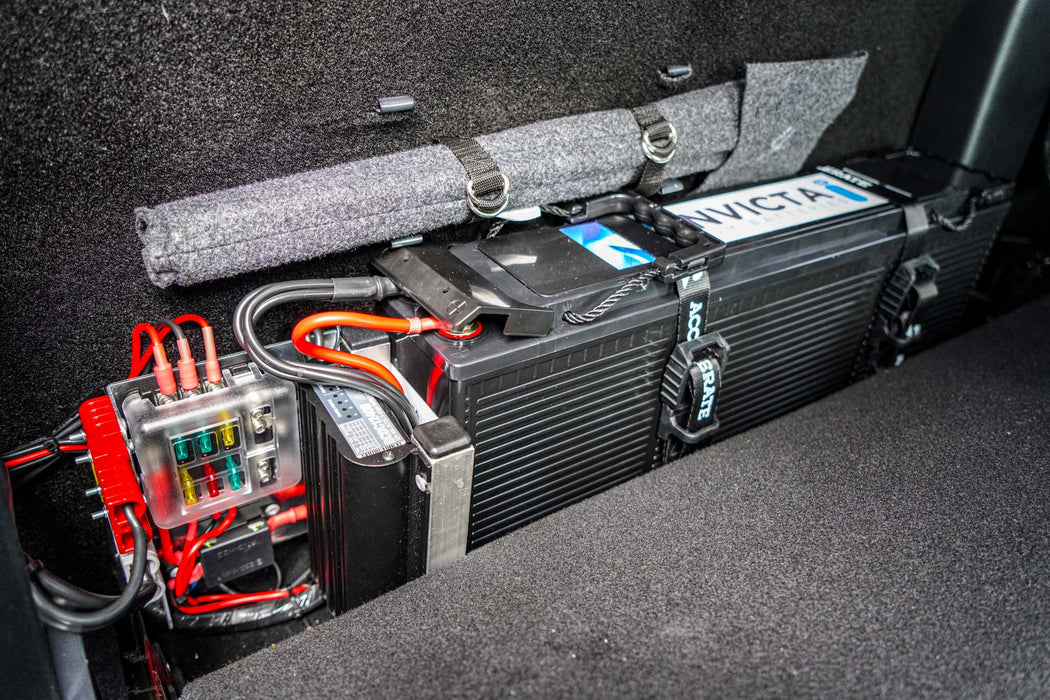 Accelerate 4wd and Caravan Electrics DIY Kits Behind-Seat Slimline Dual Battery System Kit