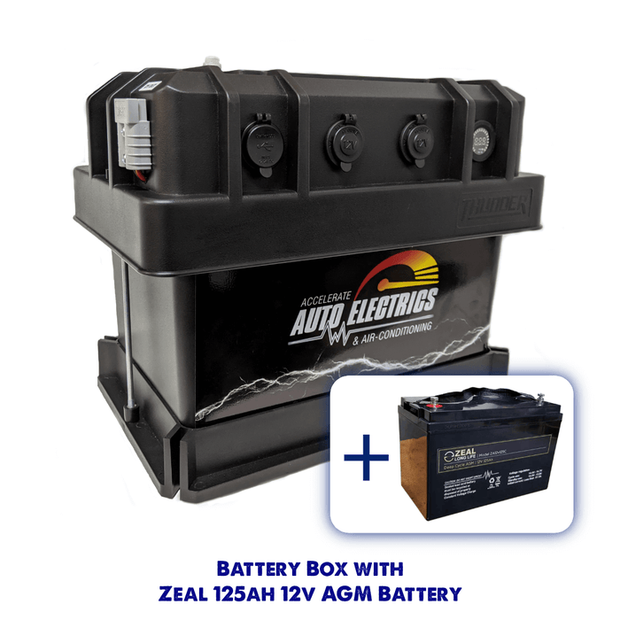 Accelerate 4wd and Caravan Electrics DIY Kits Zeal AGM / BCDC1240D / No Wiring Kit Portable Battery Box  - Custom Builder