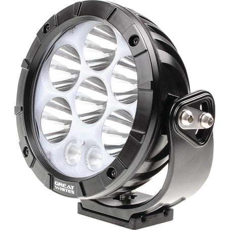 Accelerate Off-Grid Touring Black Great Whites Attack 170mm LED Backlit Round Driving Light