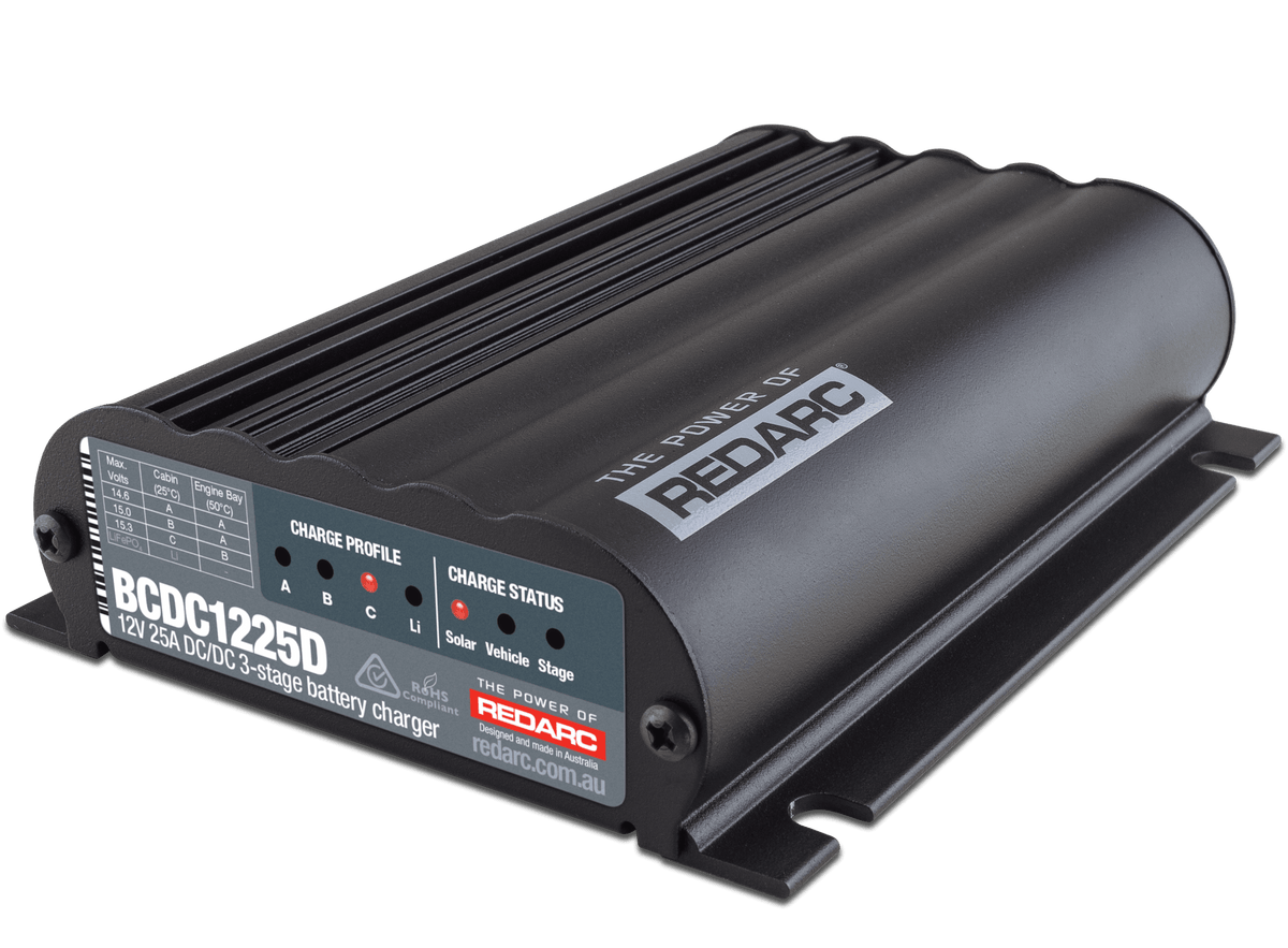 REDARC BCDC1225D 12V Dual Input 25A In Vehicle DC To DC Battery Charge