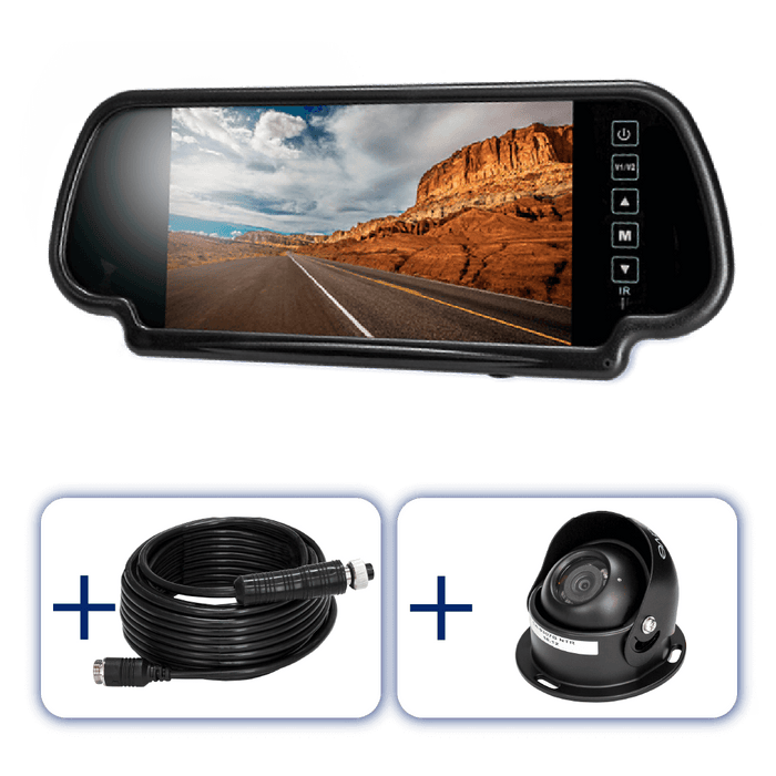 Safety Dave Reverse Camera 7 inch Rear Rear Vision Mirror / SD Eyeball Black Reverse Camera Caravan Single Camera Kit