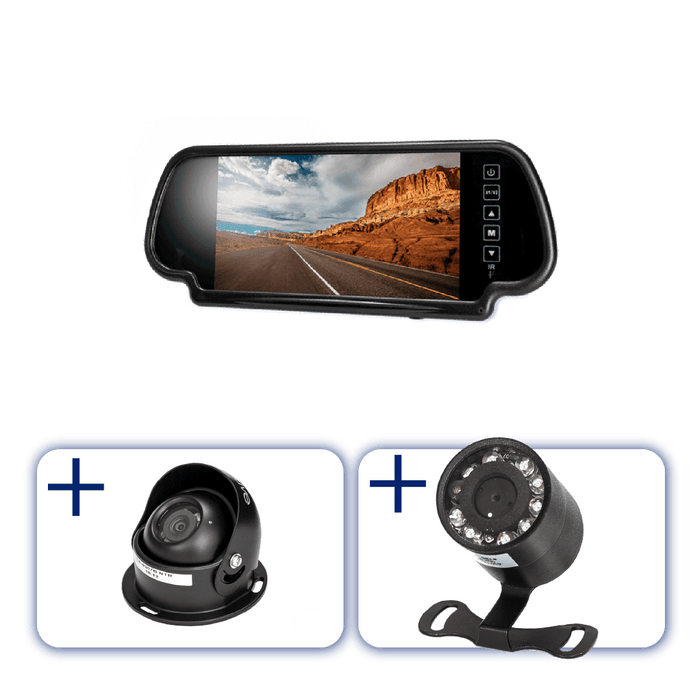 Safety Dave Reverse Camera 7 inch Rear Vision Screen / SD Butterfly Camera / SD Eyeball Black Reverse Camera Dual Kit for Car & Caravan