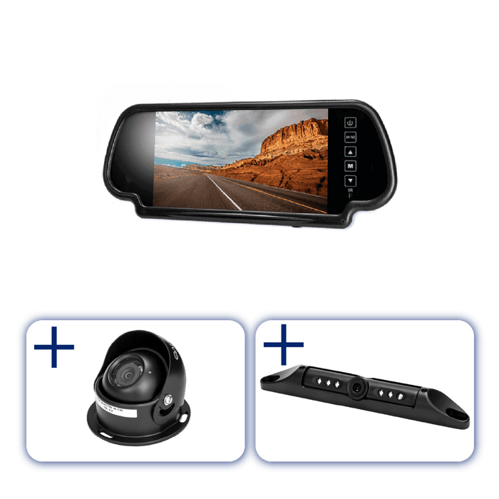 Safety Dave Reverse Camera 7 inch Rear Vision Screen / SD Licence Plate Camera / SD Eyeball Black Reverse Camera Dual Kit for Car & Caravan
